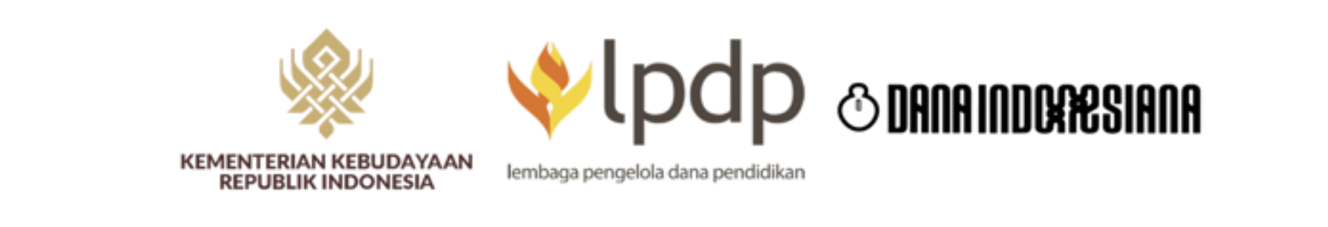 Logo Kementerian Kebudayaan Republik Indonesia, LPDP, dan Dana Indonesiana